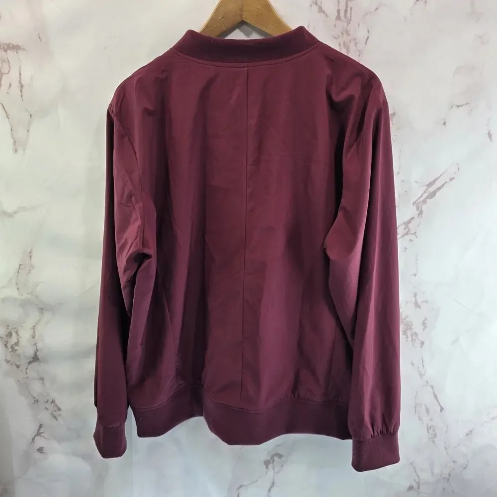 Banana Republic Jacket Mens XL Red Bomber Full Zip Shop Mechanic Cranberry
